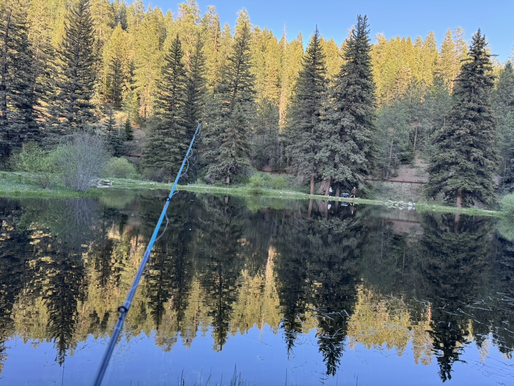 Cowles Ponds trout fishing New Mexico steps from Crestview cabin